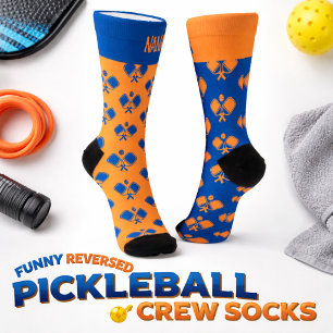 Calcetines divertidos de tripulación de pickleball