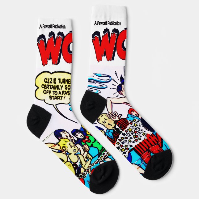 Calcetines divertidos de 'WOW Comics'  (Derecha)