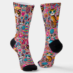 Calcetines divertidos para los amantes del gato Pa