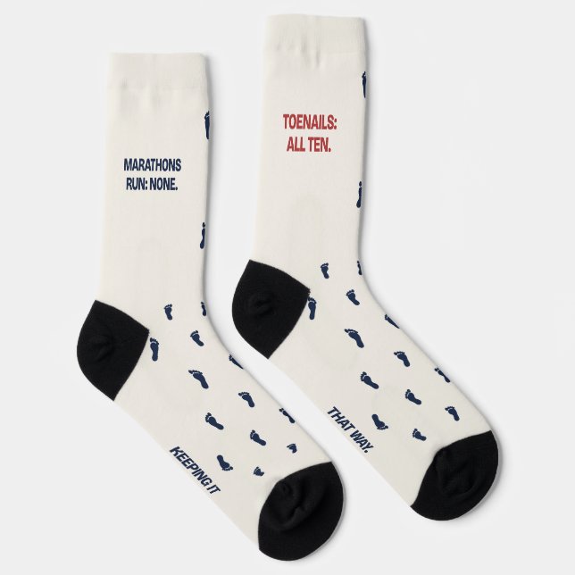 Calcetines divertidos para no corredores con las d (Derecha)