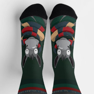 Calcetines Diviértete Festivo Burro de Dibujos Animados Verde