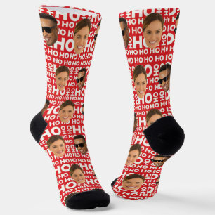 Calcetines Diviértete Pareja Cara Foto Personalizada Rojo Nav
