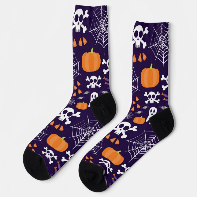 Calcetines Diviértete patrón de Halloween (Izquierda)