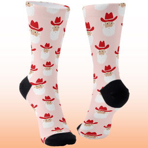 Calcetines Diviértete Santa Claus vaquero Navidad occidental