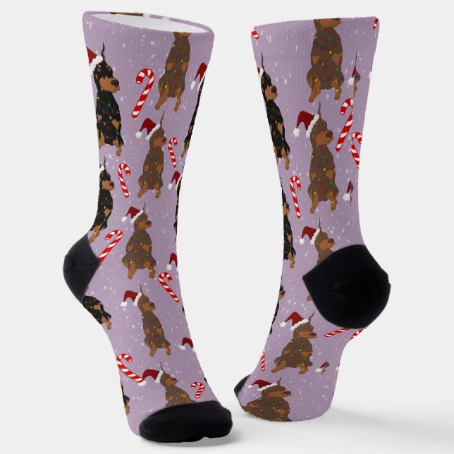 Calcetines Doberman Pinscher de Navidad (Angular)