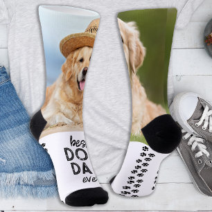 Calcetines DOG DAD Retro Huellas de Garra Personalizadas 2 Fo