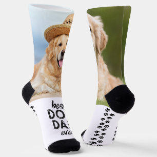 Calcetines DOG DAD Retro Huellas de Garra Personalizadas 2 Fo