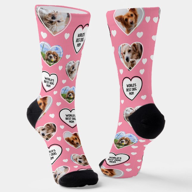 Calcetines DOG MOM Personalizado 4 Mascota Gato Perro Foto Ca (Angular)