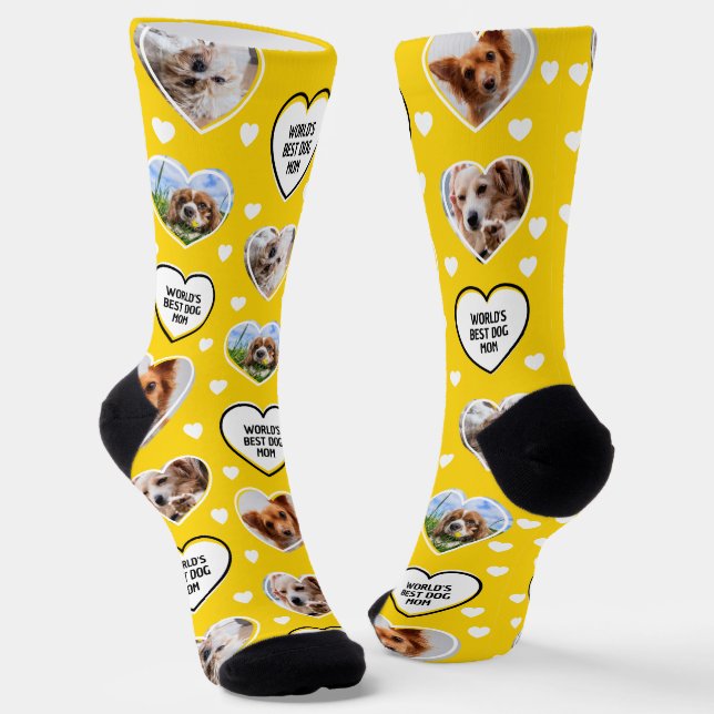 Calcetines DOG MOM Personalizado 4 Mascota Gato Perro Fotos d (Angular)