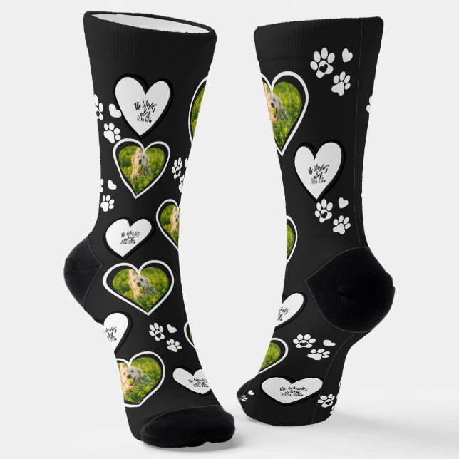 Calcetines DOG Papá Foto Personalizada Corazón Perro  (Angular)