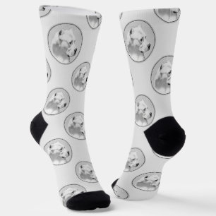 Calcetines Dogo Argentino Pintura Mastiff Arte Perro Original