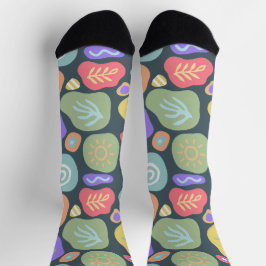 Calcetines Doodles de ensueño - Diseño del Motivo de la Natur