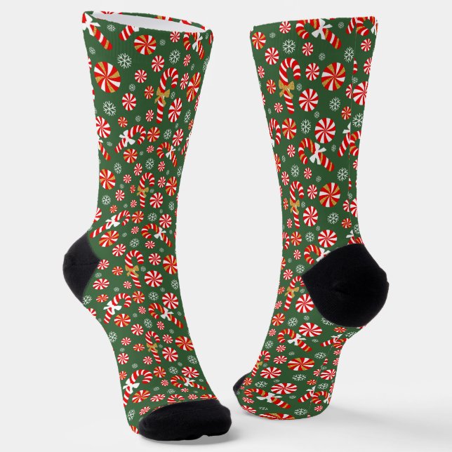 Calcetines Dorado Winter Sweet Snowfall Candy Cane (Angular)