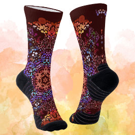 Calcetines Dot Mandala Naranja Azul y Púrpura