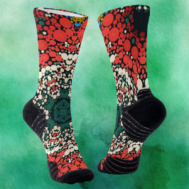 Calcetines Dot Mandala Rojo Azul Blanco y Verde