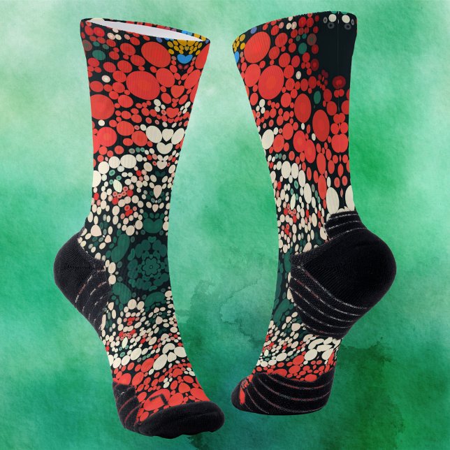Calcetines Dot Mandala Rojo Azul Blanco y Verde (Subido por el creador)