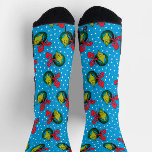 Calcetines Dr. Seuss   Grinch   Modelo de corona de Navidades