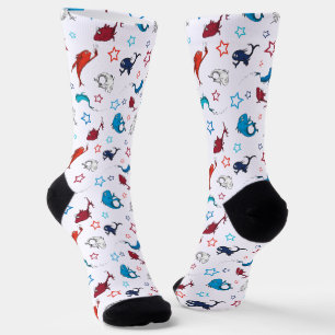 Calcetines Dr. Seuss Patrón de estrella de un pez dos peces