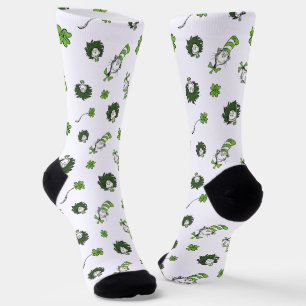 Calcetines Dr. Seuss Patrón de trébol del gato en el sombre
