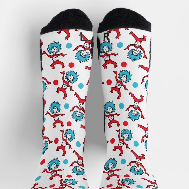 Calcetines Dr. Seuss Thing One Thing Two | Baby Shower de gem (Arriba)