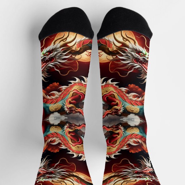 Calcetines Dragón chino de Año Nuevo 2024 CS3 (Arriba)