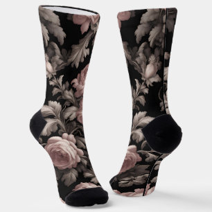 Calcetines Dramático Rosa agitado y soplones de tela negra