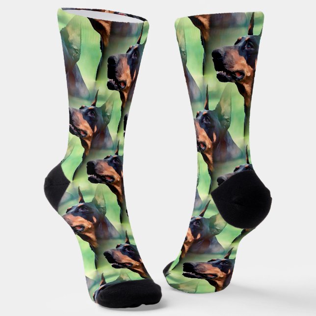 Calcetines Dreamy Doberman Pinscher Face Painting (Angular)