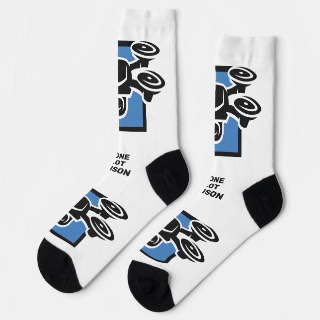 Calcetines Drone de texto de personalizado (Izquierda)