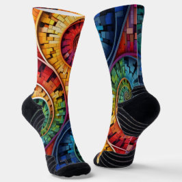 Calcetines Dubman Does Design:Bright Fibonacci Swirls