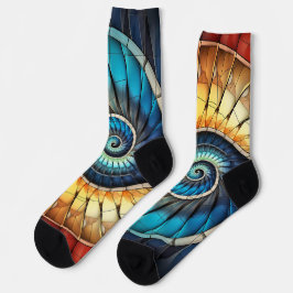 Calcetines Dubman hace diseño: Espectro de arcoíris de Fibona