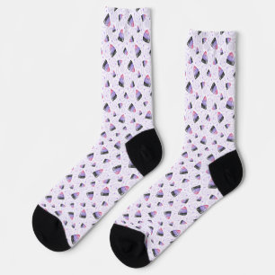 Calcetines Dulce de Maíz de Halloween Morado Caprichoso