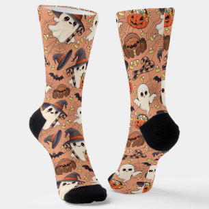 Calcetines Dulce Fantasma de Halloween en Estilo Kawaii