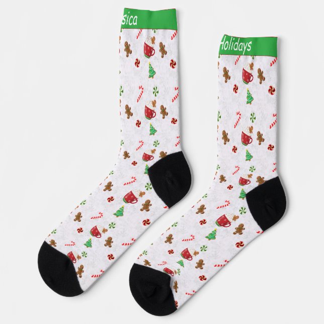Calcetines Dulces de Navidad Personalizables (Izquierda)