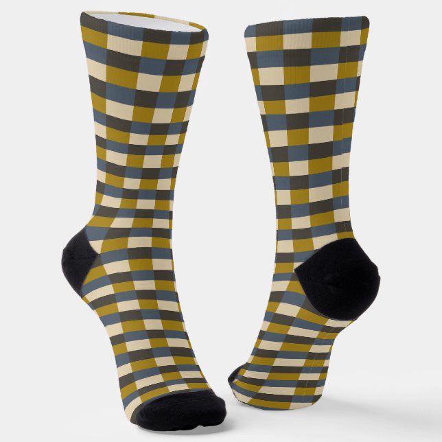 Calcetines Earth Tone Color Pattern with Ochre (Angular)