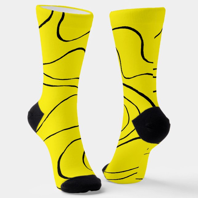 Calcetines Ebb and Flow 2 en negro y amarillo (Angular)