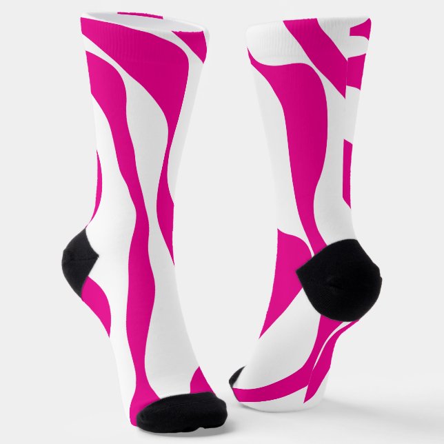 Calcetines Ebb y Flow 4 en magenta y blanco (Angular)