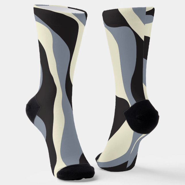 Calcetines Ebb y Flow 4 en negro, gris y crema (Angular)