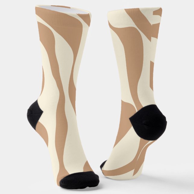 Calcetines Ebb y Flow 4 en Tan y Cream (Angular)