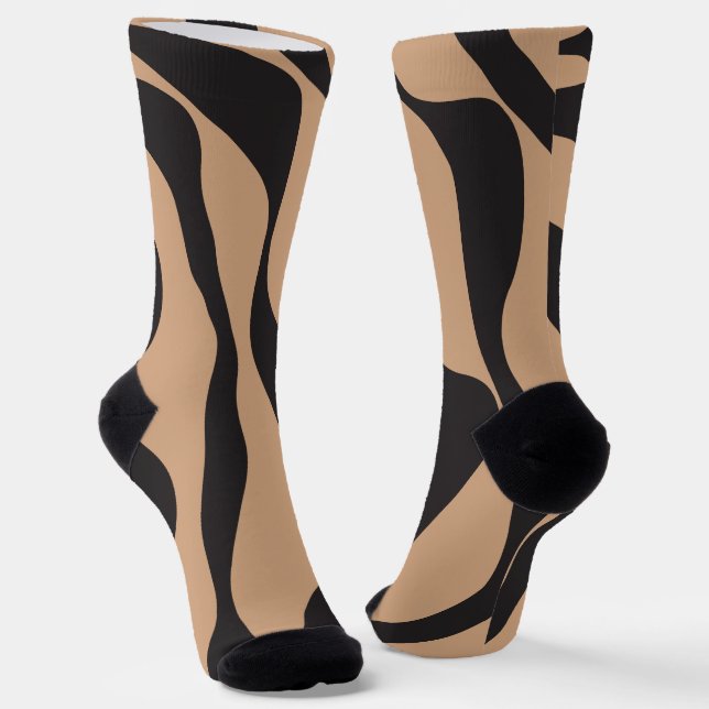 Calcetines Ebb y Flow 4 en Tan y Negro (Angular)