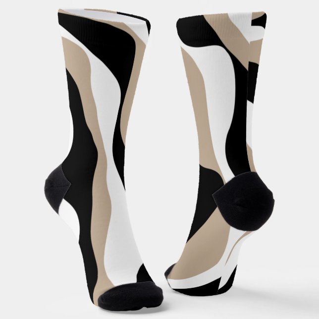 Calcetines Ebb y Flow 4 - Taupe, Negro y Blanco (Angular)