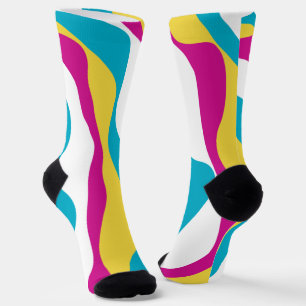 Calcetines Ebb y Flow 4 - Turquesa, amarillo, rosa y blanco