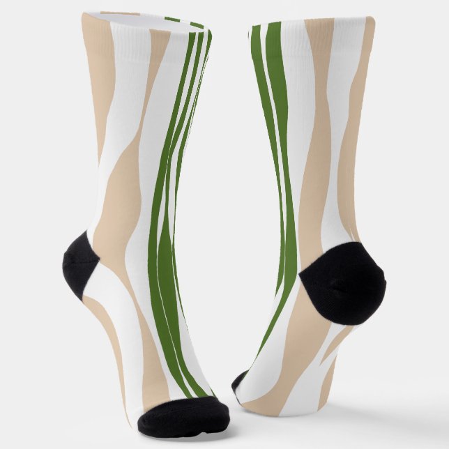 Calcetines Ebb y Flow - Blanco, arena y verde pálido (Angular)