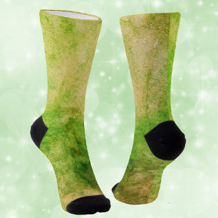 Calcetines Eerie Green Yellow Abstract Design Watercolor look