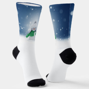 Calcetines El adorable personaje de muñeco de nieve de Navida