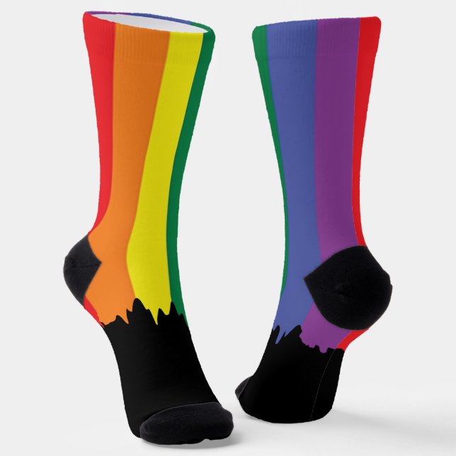 Calcetines El arcoiris del orgullo gay colorido LGBT (Angular)