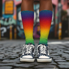 Calcetines El arte pop concuerda con el moderno Guay arcoiris
