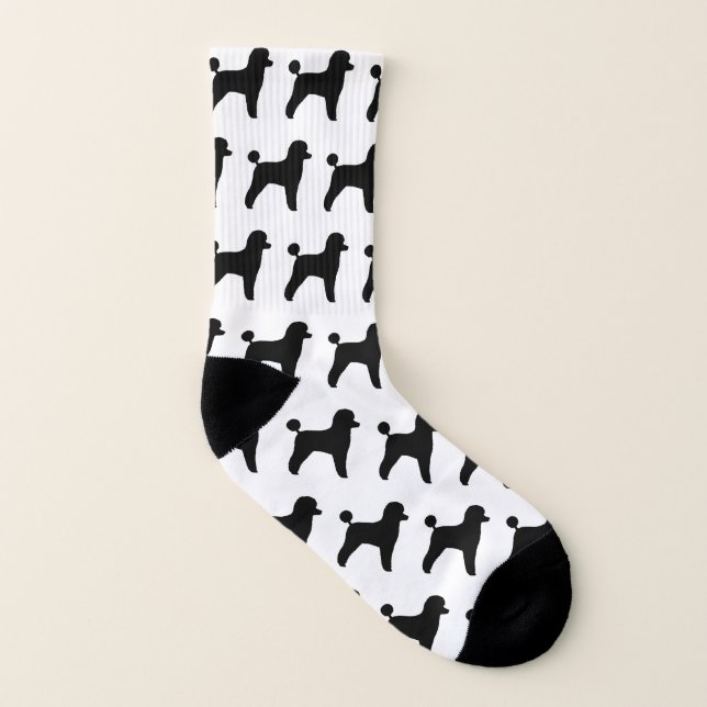 Calcetines El caniche de juguete siluetea el modelo (Parte interior izquierda)