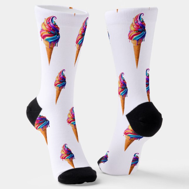 Calcetines El clásico cono de helado vibrante de SlipperyJoe' (Angular)