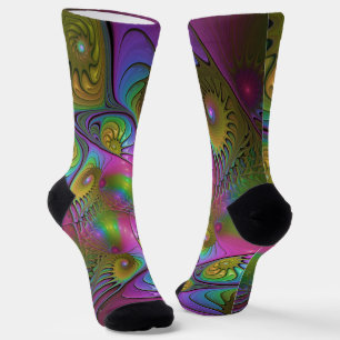 Calcetines El Colorido Arte Fractal Abstracto y Alucinante