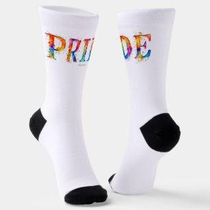 Calcetines El colorido y creativo texto temático del Orgullo 